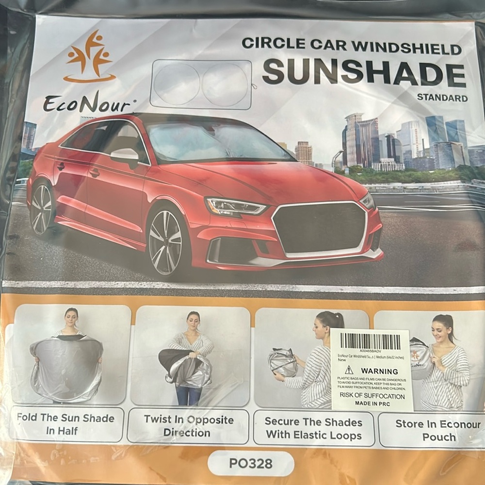 EcoNour Circle Car Windshield Sunshade, Medium
